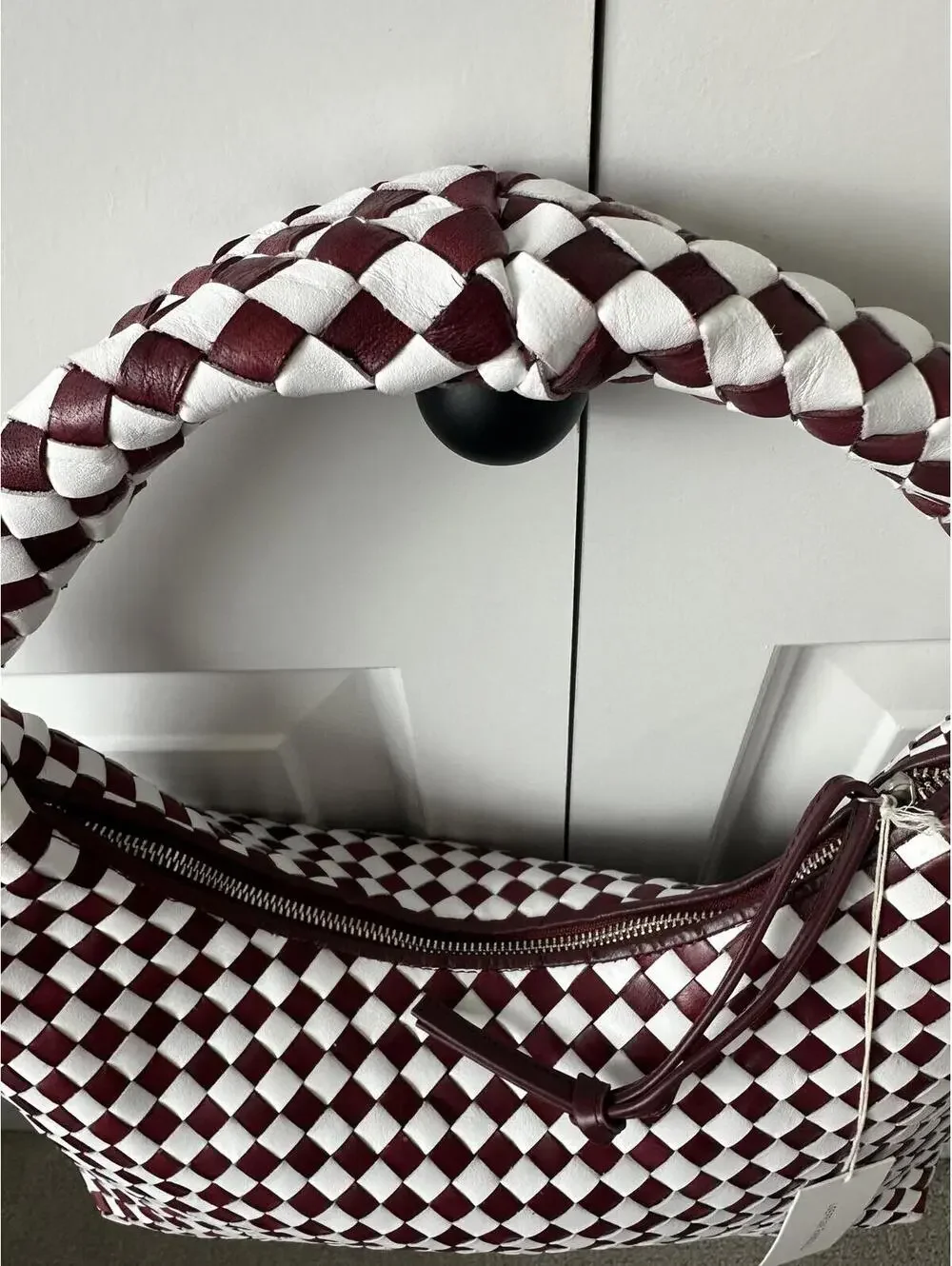 Loeffler Randall Willow Hobo Bag Maroon/White